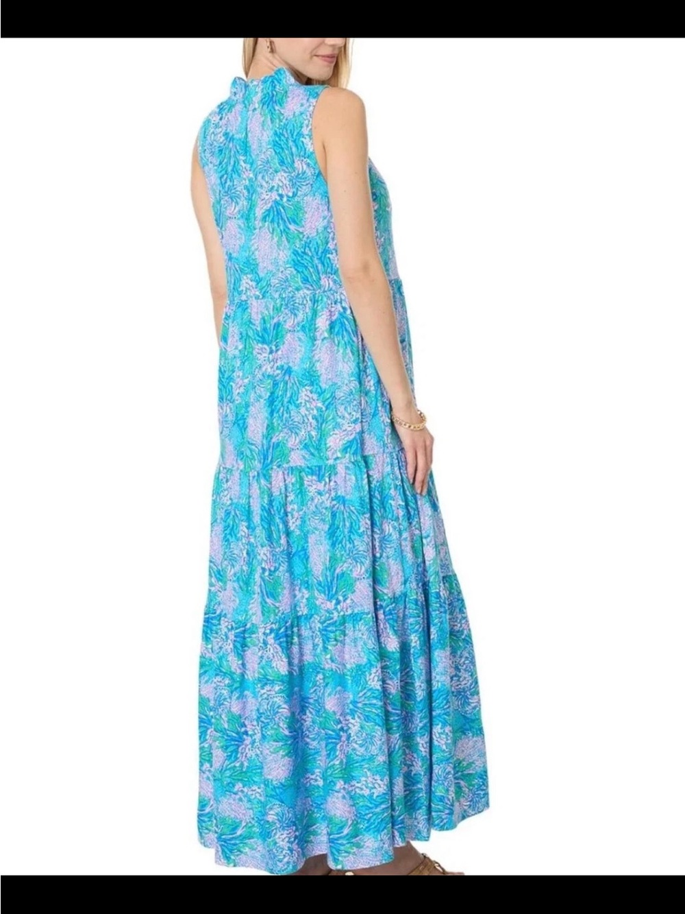 Lilly Pulitzer Maloone Maxi Teopical Tiered Coastal Las Olos xs nwt - Picture 4 of 13